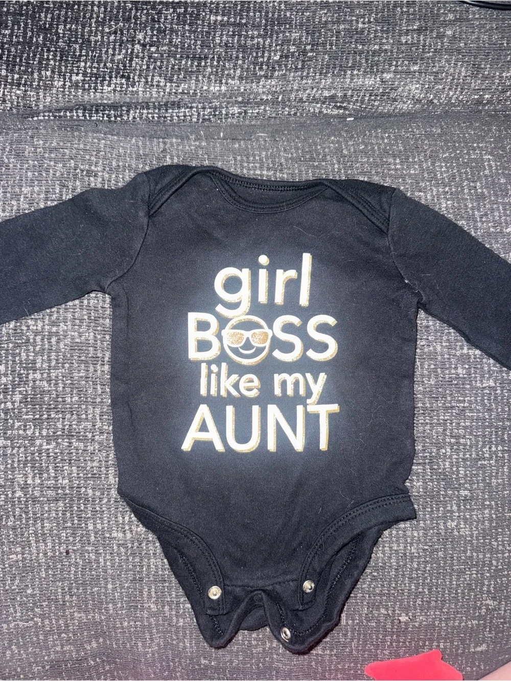Carter's Black Baby One-Piece with Gold 'Girl Boss' Graphic